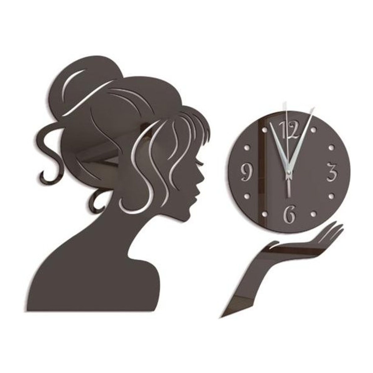 Yousheng Fashion Wanduhr für Kinder in Schwarz, moderner Acryl Spiegel Aufkleber zur Wandmontage für Wohnzimmer und Kinderzimmer - Bild 1