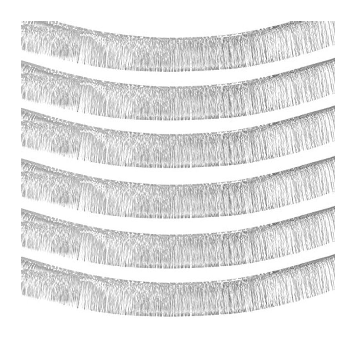 youyouhuan Metallic Foil Fringe Garland, silberne Tinsel Streamers für Geburtstag, Hochzeit und Weihnachten, B: 30 cm, L: 300 cm - Bild 1