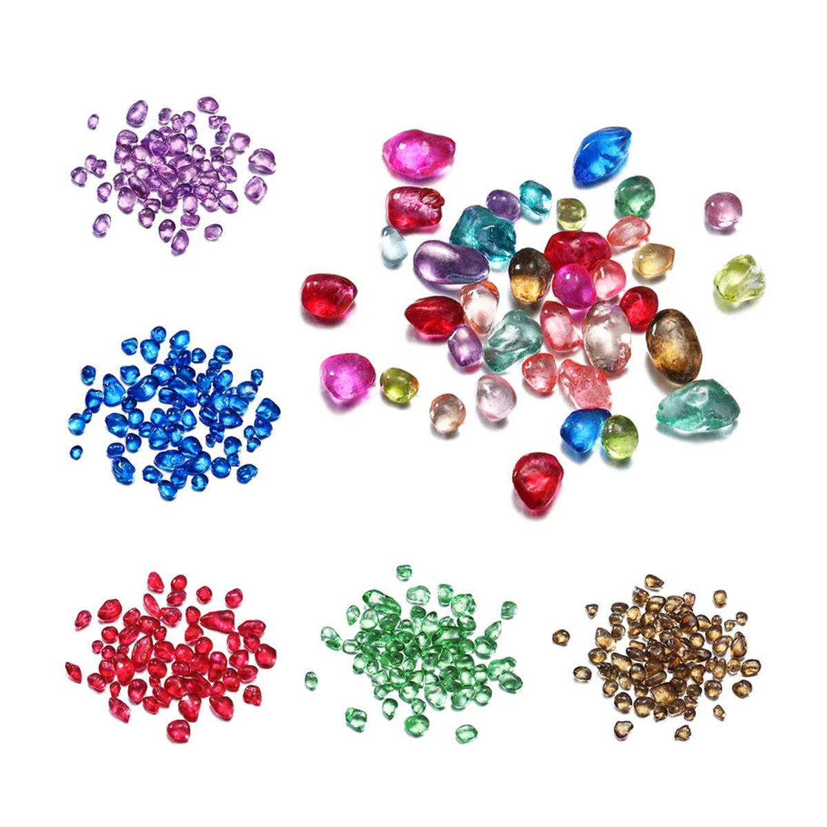 YouYoungDifferent Glas Schotter Füller für Epoxidharz in Blau und Mehrfarbig, 20g unregelmäßige Kristall Dekoration für DIY Schmuck und Untersetzer - Bild 3
