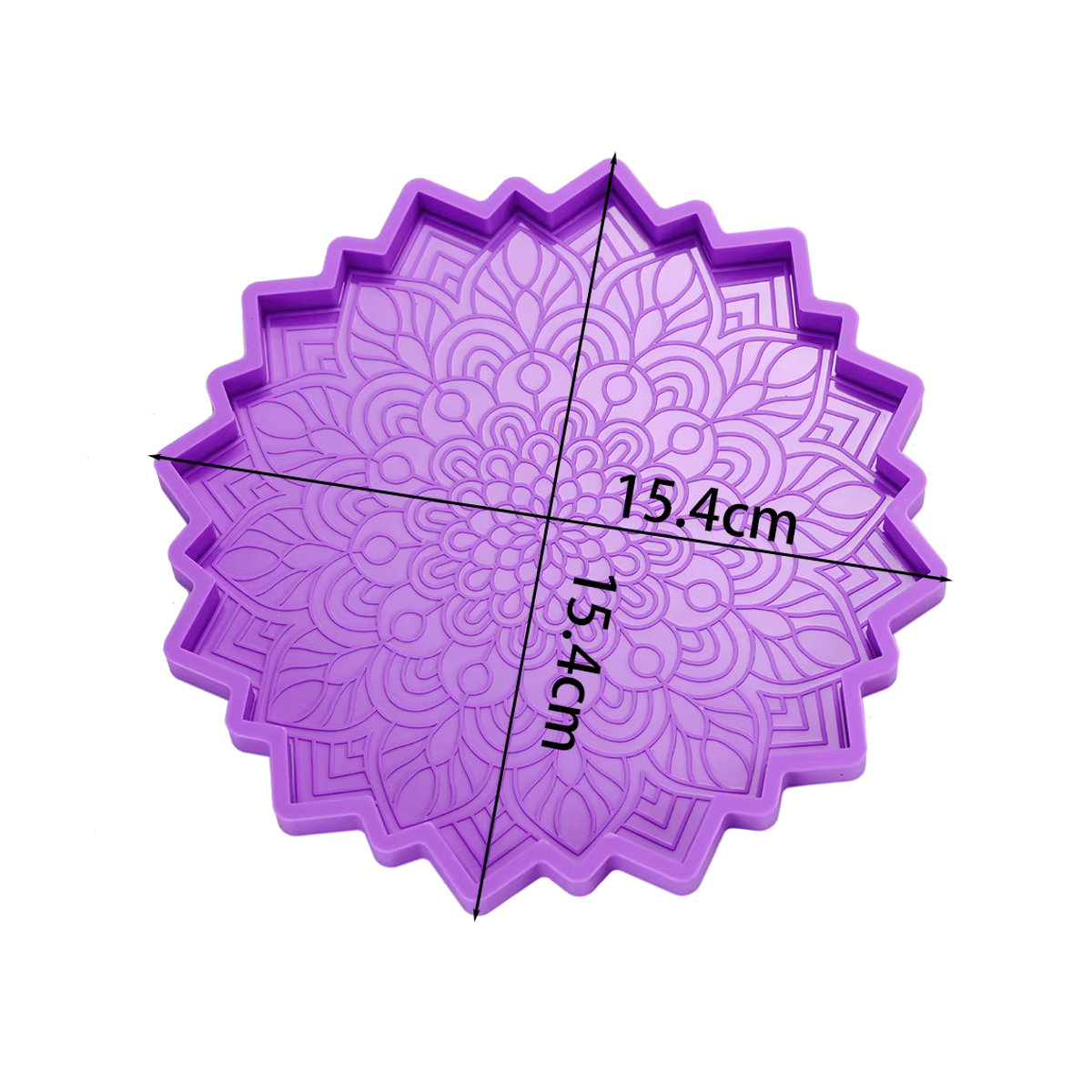 YouYoungDifferent Mandala Silikonform für runde Epoxidharz-Untersetzer und Tabletts in orientalischem Design, mehrfarbig - Bild 5
