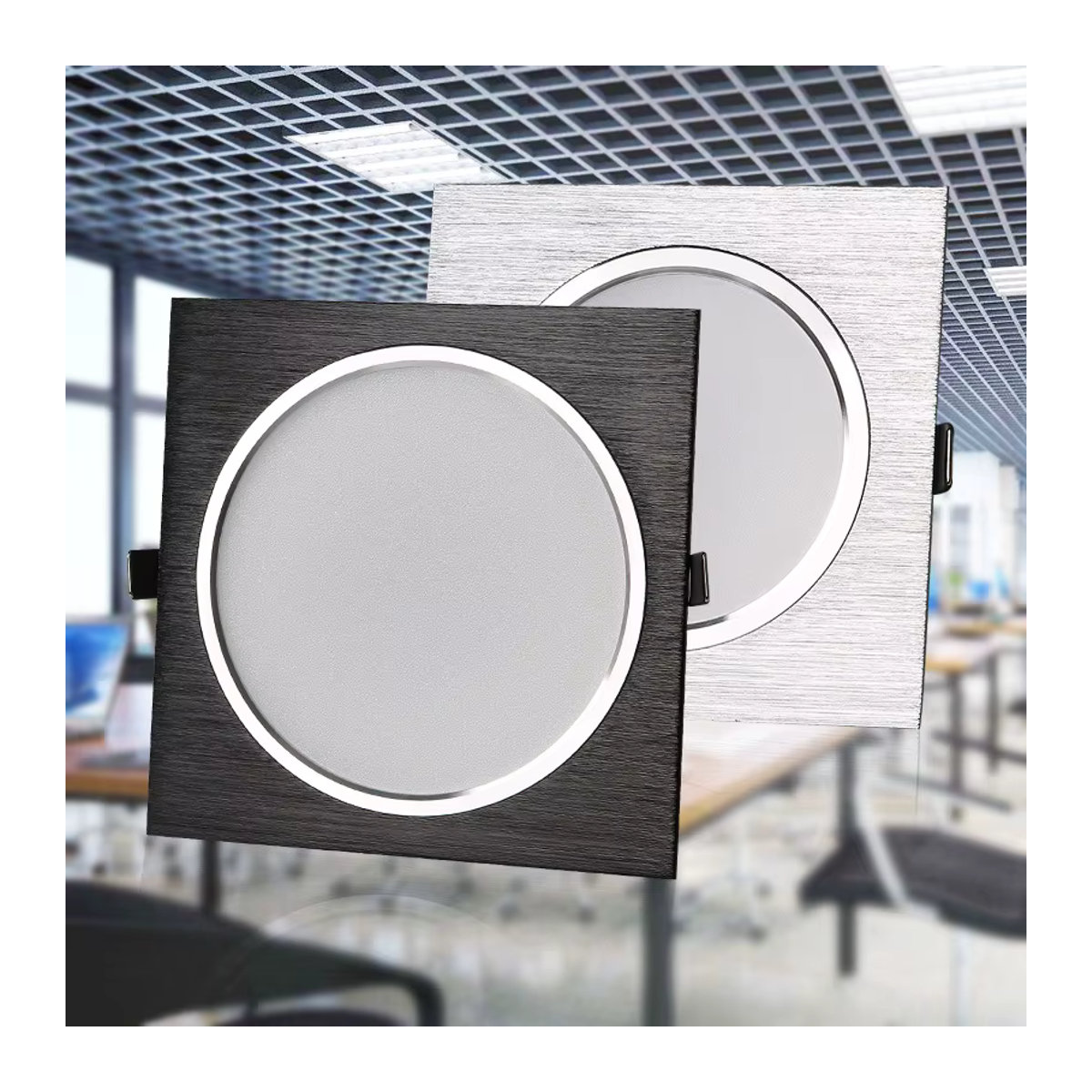 YQMHCXKS LED Einbaustrahler quadratisch in Silber, dimmbar, moderne Deckenleuchte für Küche, Zuhause und Büro - Bild 3