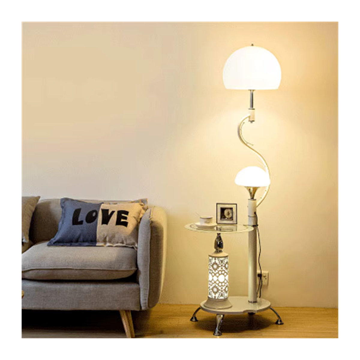 YUENSLIGHTING Moderne Nordische Stehleuchte in Weiß mit E27 Fassung für Wohnzimmer und Schlafzimmer - Bild 2