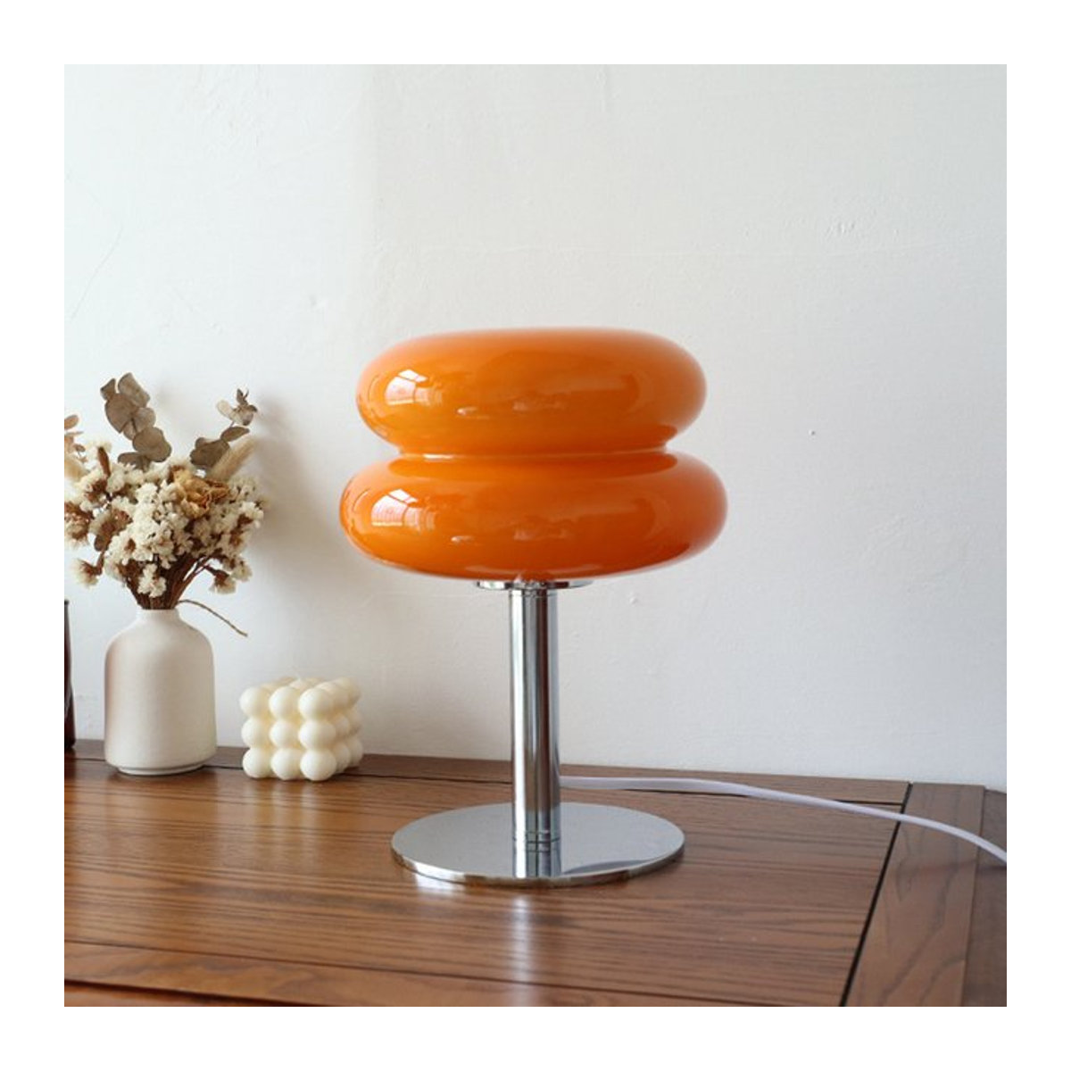 Yueyi Macaron Glas Tischlampe in Orange mit dimmbarer Trikromatik für Wohnzimmer und Schlafzimmer - Bild 1