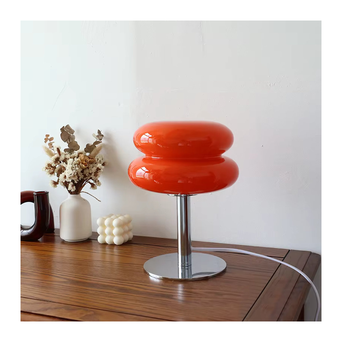 Yueyi Macaron Glas Tischlampe in Orange mit dimmbarer Trikromatik für Wohnzimmer und Schlafzimmer - Bild 2