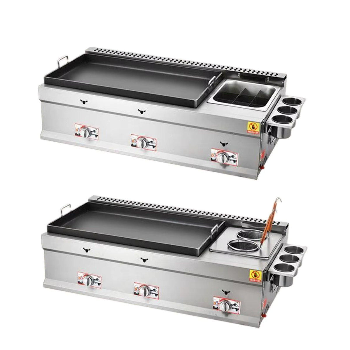 YunlinLi Kommerzieller Gasgrill mit flacher Grillplatte für Teppanyaki und Fritteuse - Bild 2