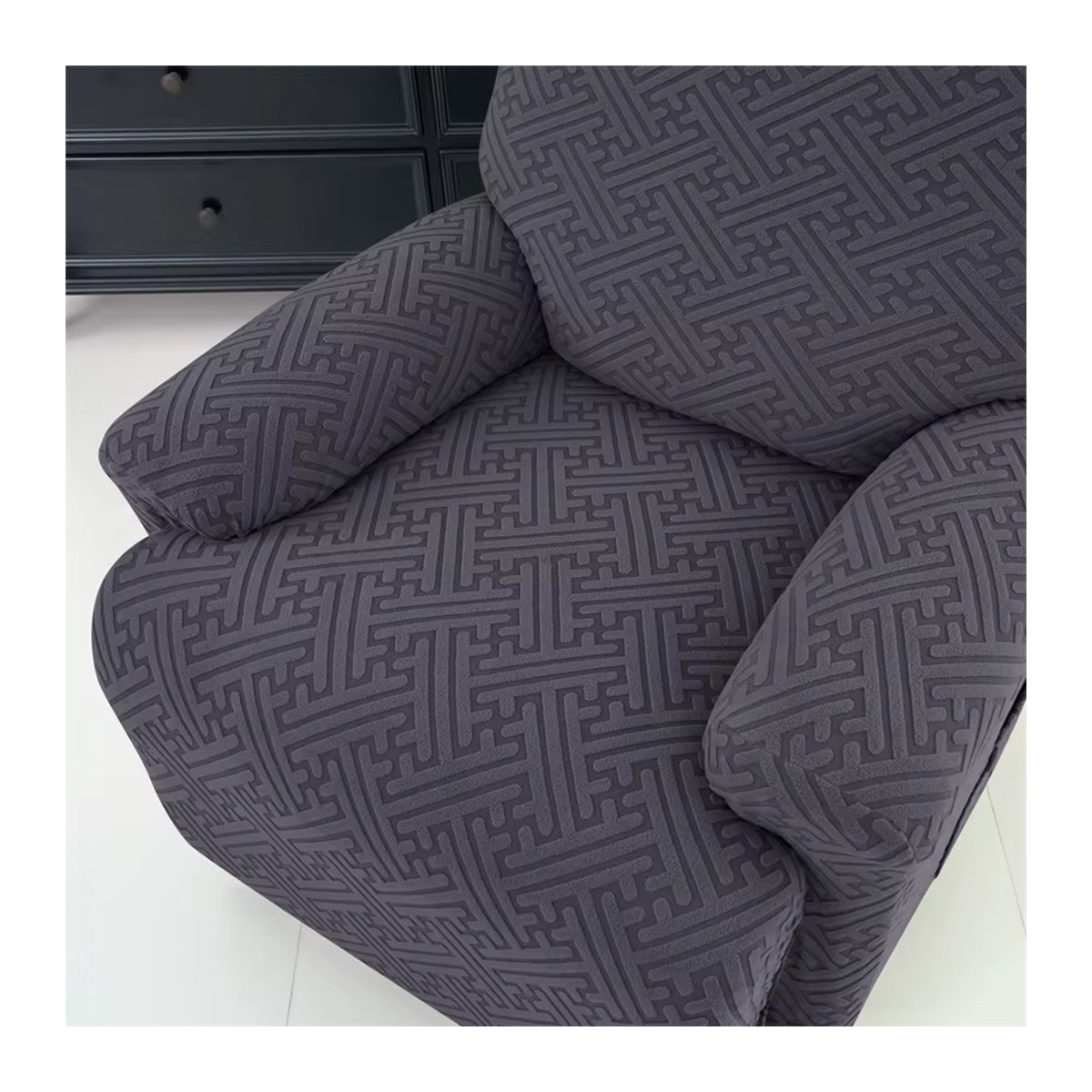 Yupartex 4-teiliges Jacquard Sofa-Schonbezug-Set in Grau mit Anti-Rutsch-Funktion für Liegesofa und Sessel - Bild 4