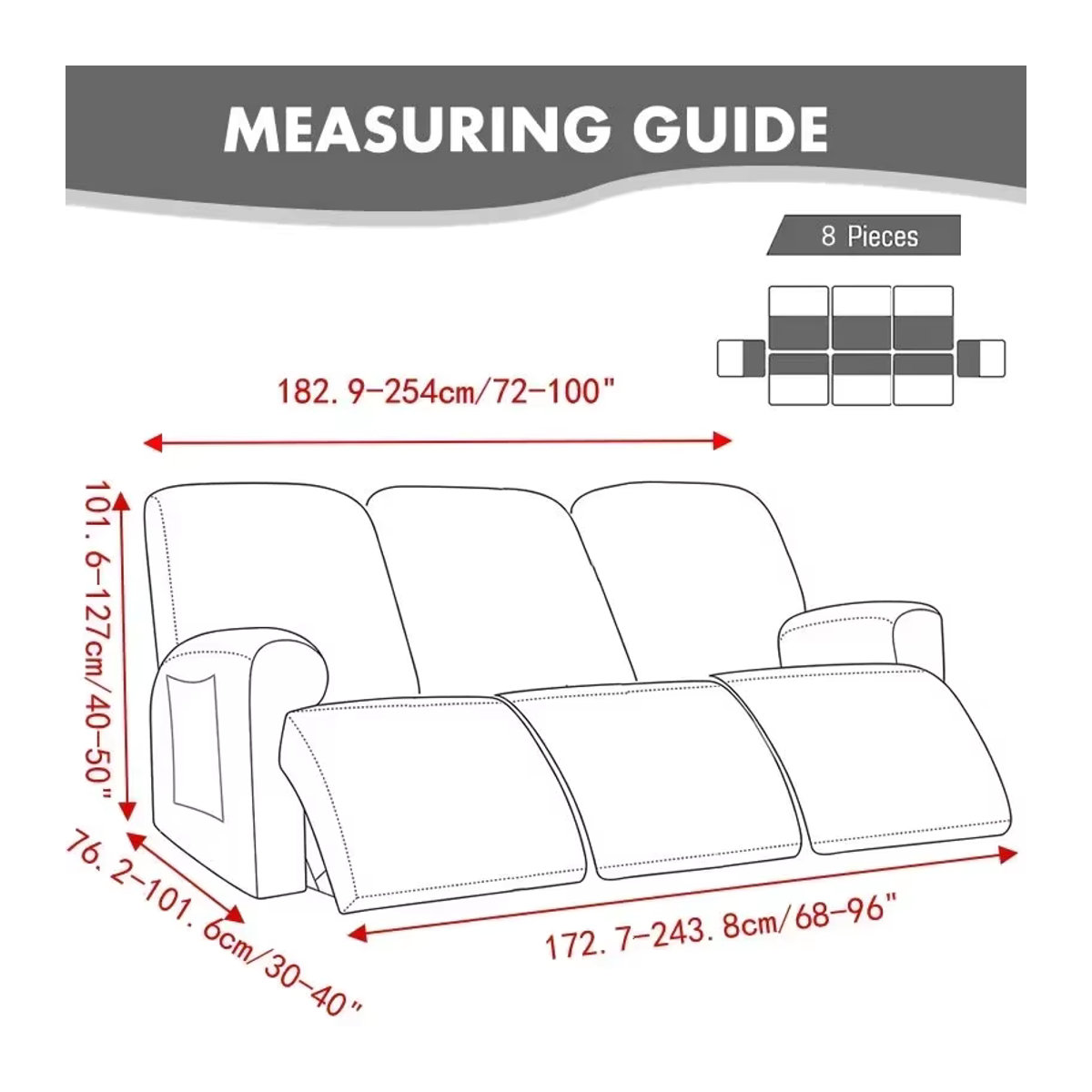 Yupartex All-Inclusive Samt Sofa Bezug für 3-Sitzer Couch und Sessel in Mehrfarbig - Bild 2