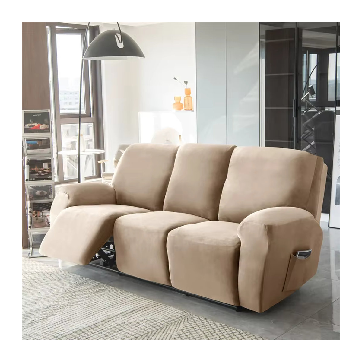 Yupartex All-Inclusive Samt Sofa Bezug für 3-Sitzer Couch und Sessel in Mehrfarbig - Bild 4