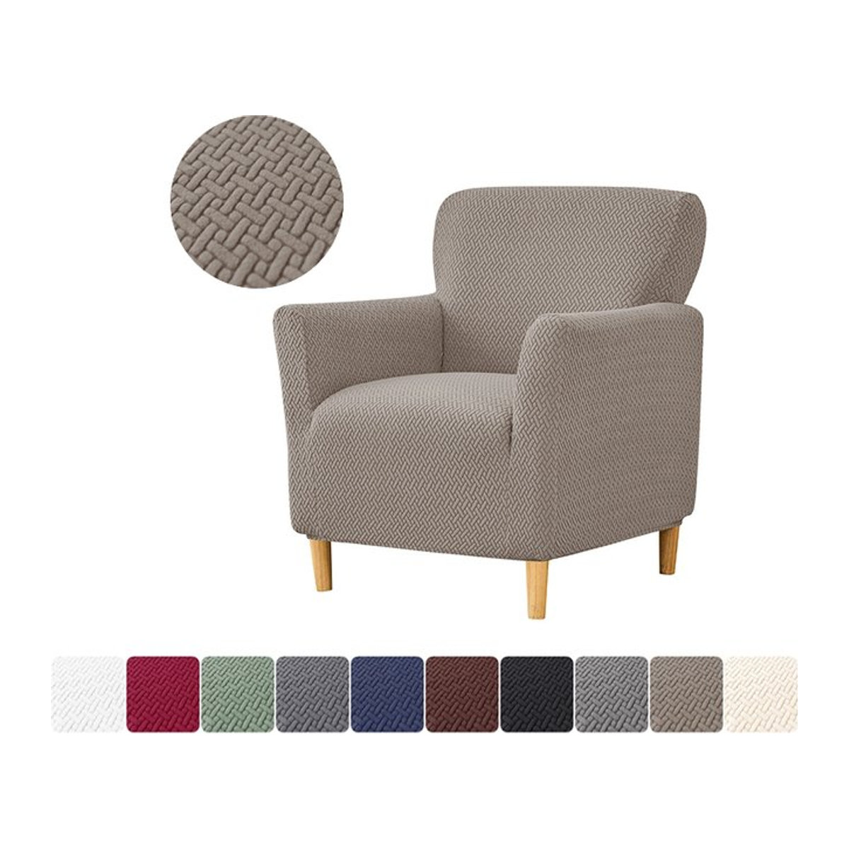 Yupartex Elastischer Jacquard Sesselbezug in Beige zum Schutz deines Sessels - Bild 1