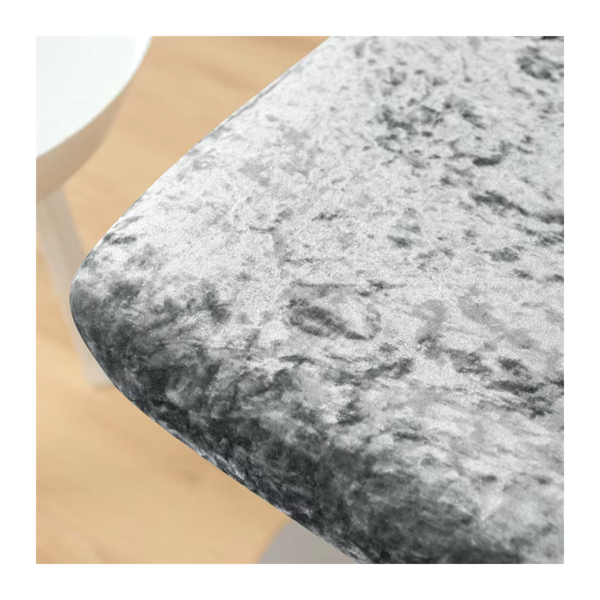 Yupartex Samt Bar Stuhl Bezug Grau, elastischer Stretch-Stuhlbezug ohne Armlehnen im klassischen Stil für Esszimmer und Bankett - Bild 4