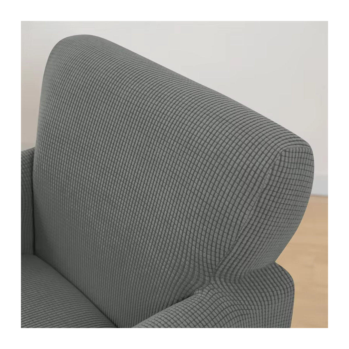 Yupartex Sesselbezug aus Polarfleece in Grau mit Jacquard-Muster für Club- und Tub-Sessel - Bild 3
