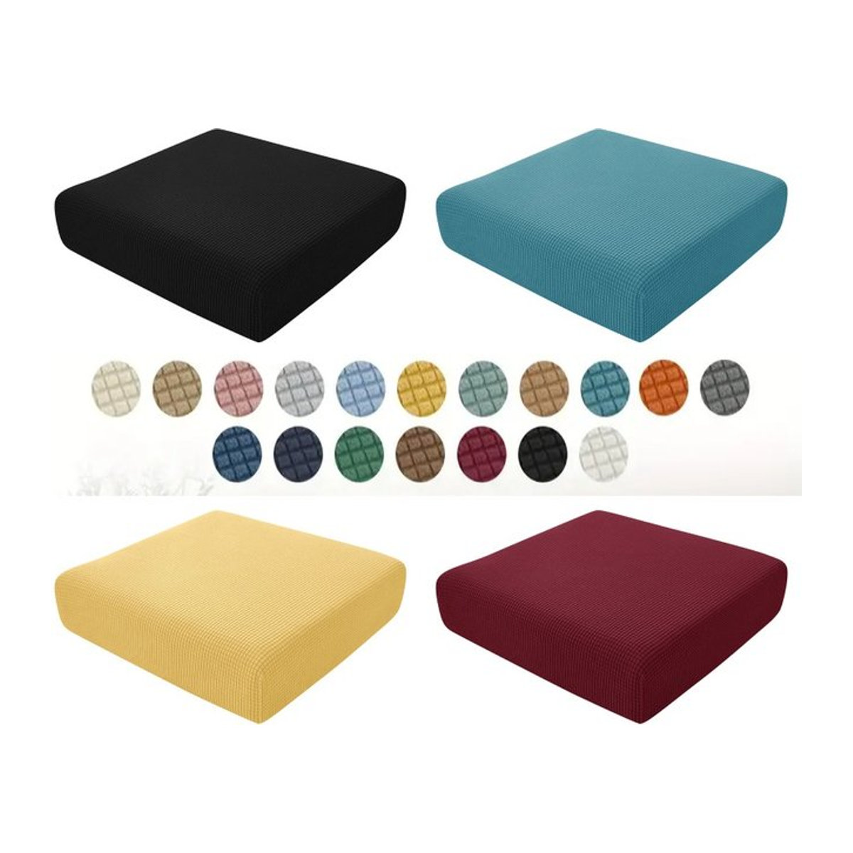 Yupartex Sofa-Kissenbezug aus Polar Fleece in Beige, schmutzabweisender und abnehmbarer Stretch-Sitzbezug für dein Wohnzimmer - Bild 1