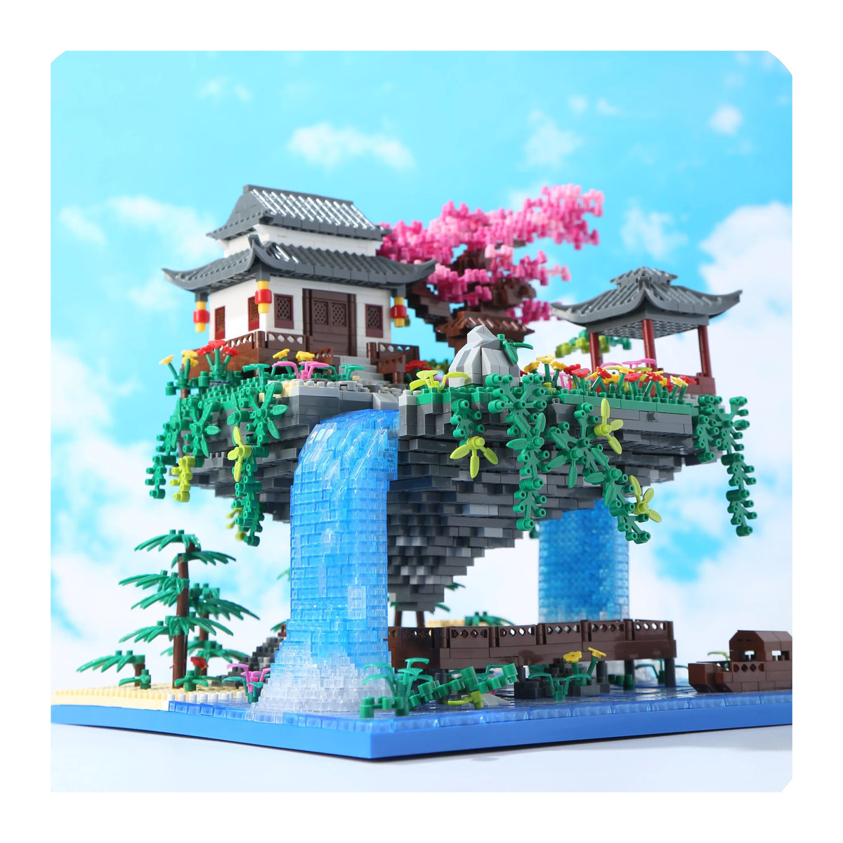 Yushinv Kirschblüten-Bauset Sakura-Baumhaus mit Musikfunktion Symphonie, 3320 Teile, mehrfarbig - Bild 6