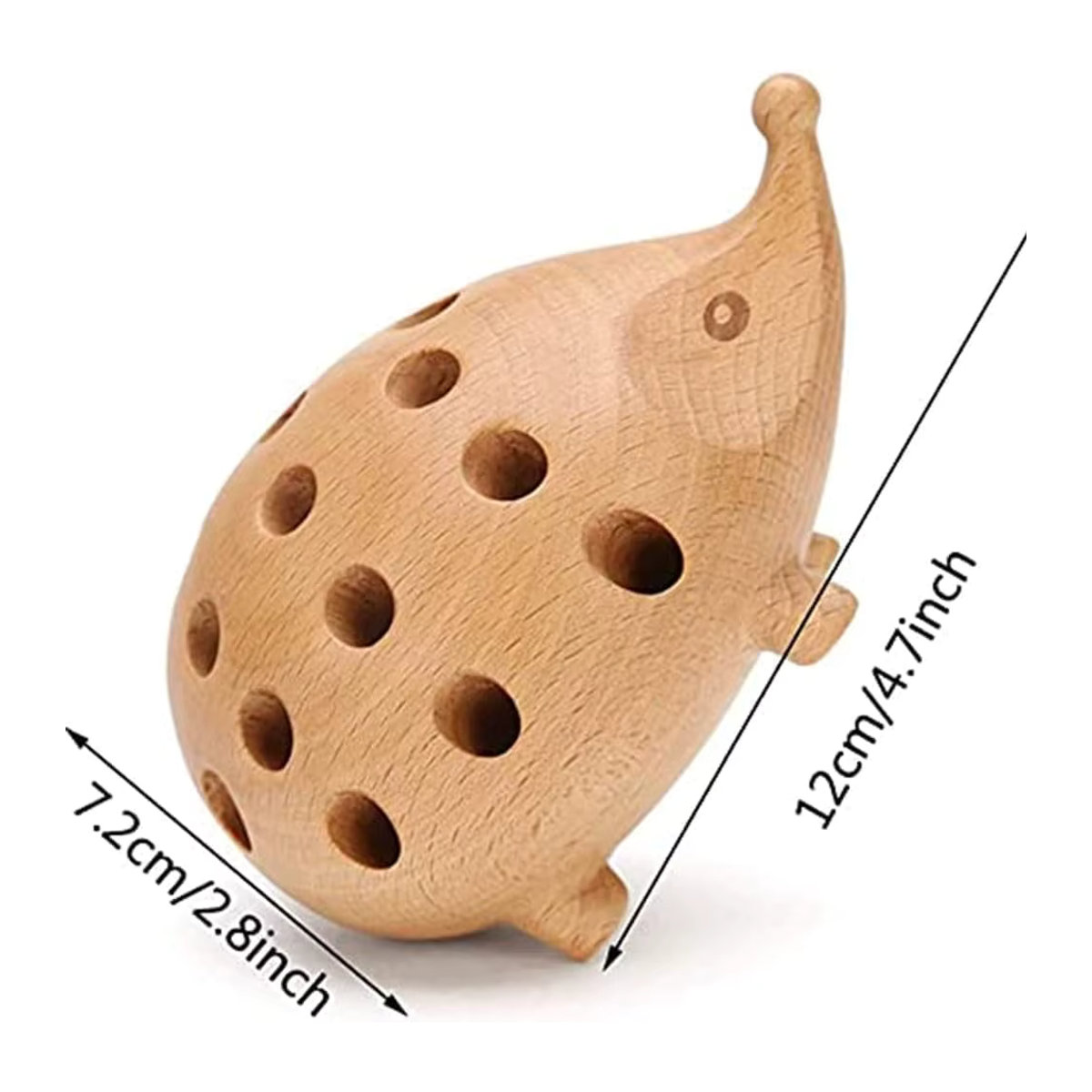 Yutiars Igel-Stifthalter aus Holz in Gelb und Braun - Bild 2