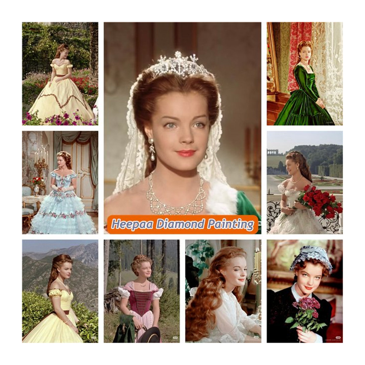 YUTTEE 5D Diamant Malerei Sissi Prinzessin Film Romy Schneider Porträt DIY Mosaik Set mehrfarbig - Bild 1