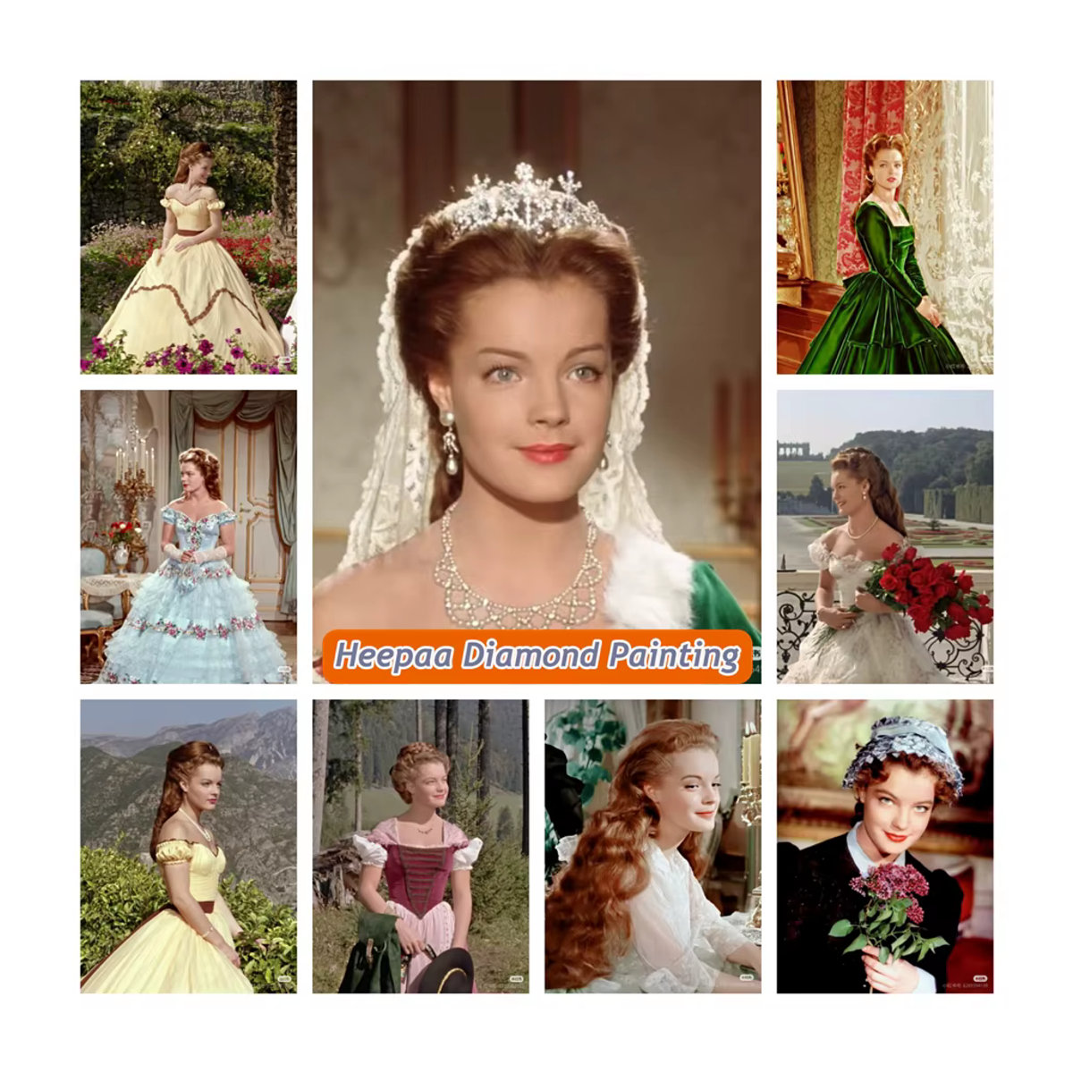 YUTTEE 5D Diamant Malerei Sissi Prinzessin Film Romy Schneider Porträt DIY Mosaik Set mehrfarbig - Bild 4