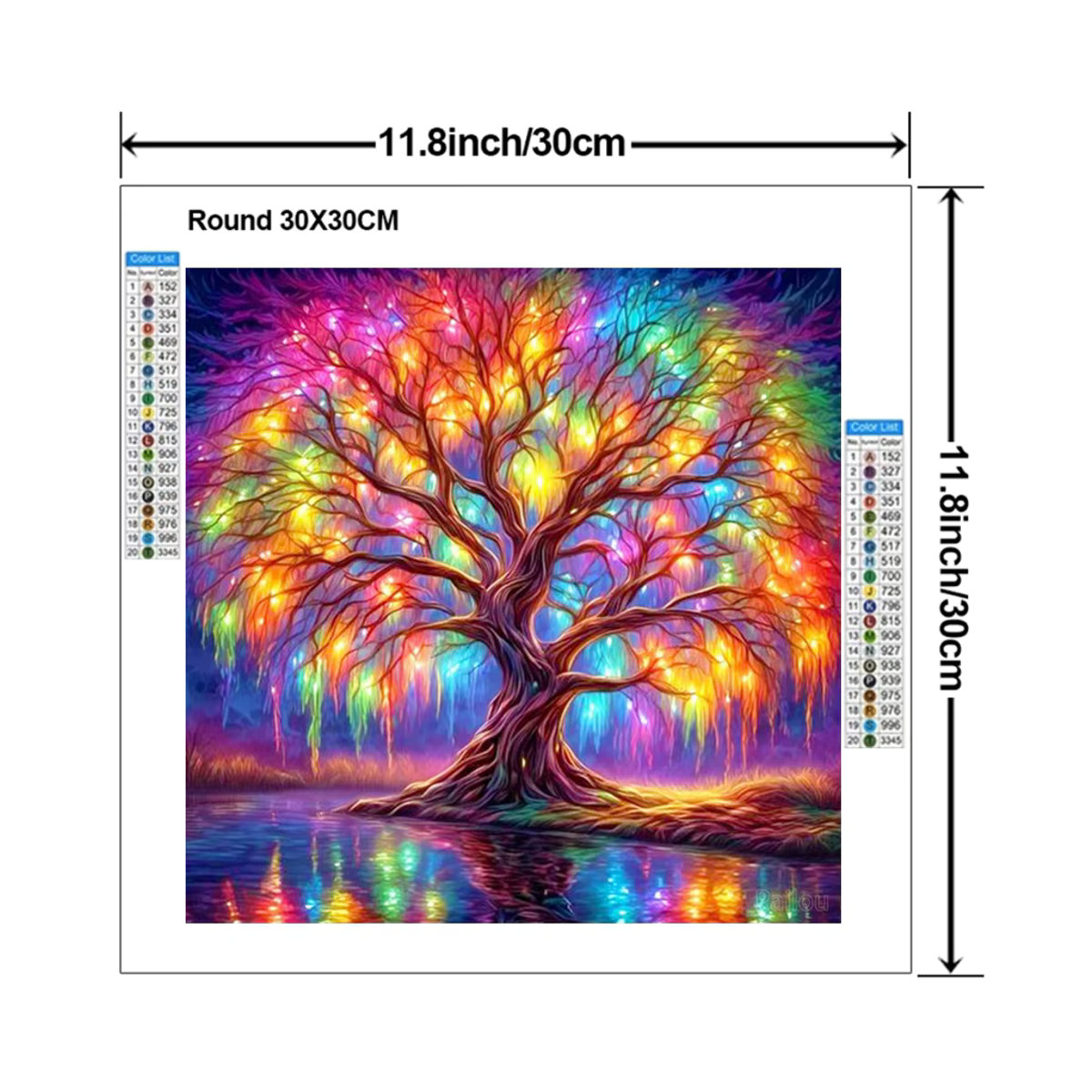 YUTTEE 5D Diamantgemälde Baum des Lebens als buntes Landschaftsmotiv für Stickerei und Heimdekoration, mehrfarbig - Bild 2