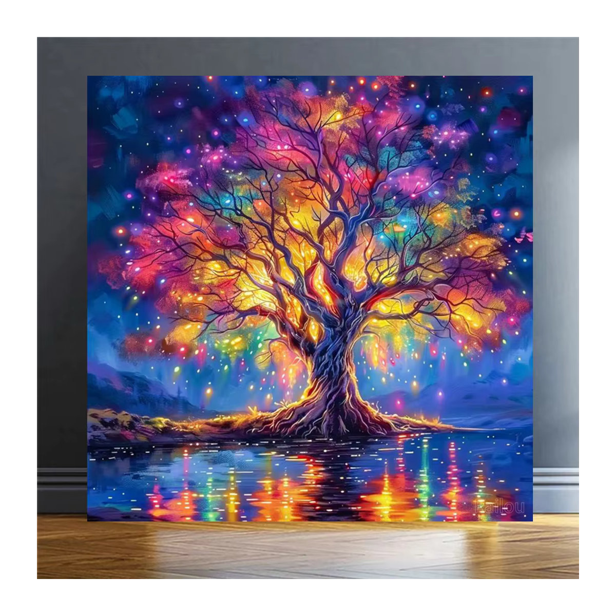 YUTTEE 5D Diamantgemälde Baum des Lebens als buntes Landschaftsmotiv für Stickerei und Heimdekoration, mehrfarbig - Bild 3