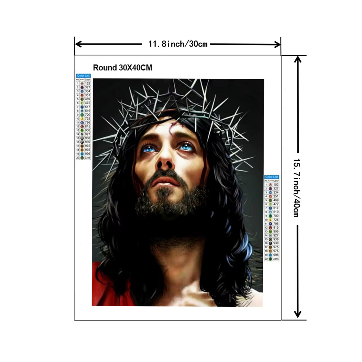 YUTTEE 5D Diamantgemälde Jesus Christus DIY Kreuzstich Mosaik Kunst Mehrfarbig - Bild 2