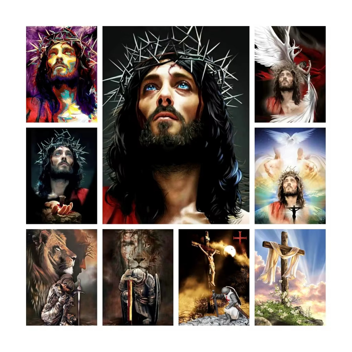 YUTTEE 5D Diamantgemälde Jesus Christus DIY Kreuzstich Mosaik Kunst Mehrfarbig - Bild 4