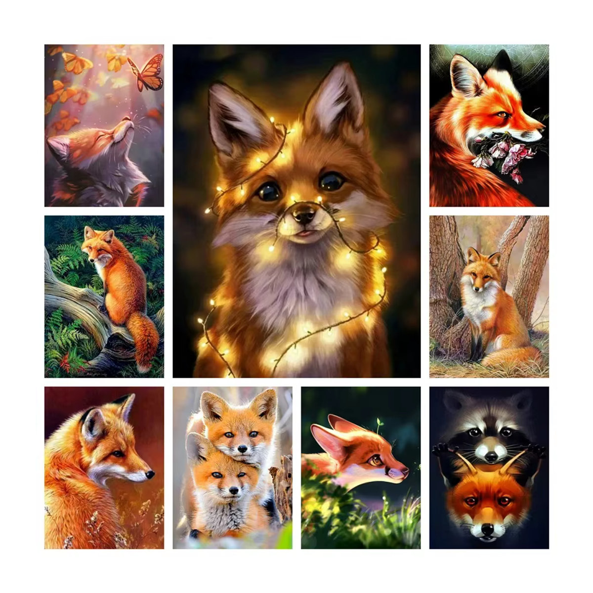 YUTTEE 5D DIY Diamantmalerei Fuchs Mosaik Set mit Vollbohrern in Mehrfarbig - Bild 3