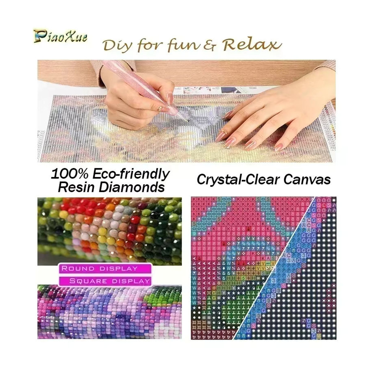 YUTTEE 5D DIY Diamantmalerei Mädchen im Kleid mit Mond und floralen Elementen, klassische Landschaft im chinesischen Stil als Mosaik-Strass-Dekoration, mehrfarbig, Hochformat - Bild 4