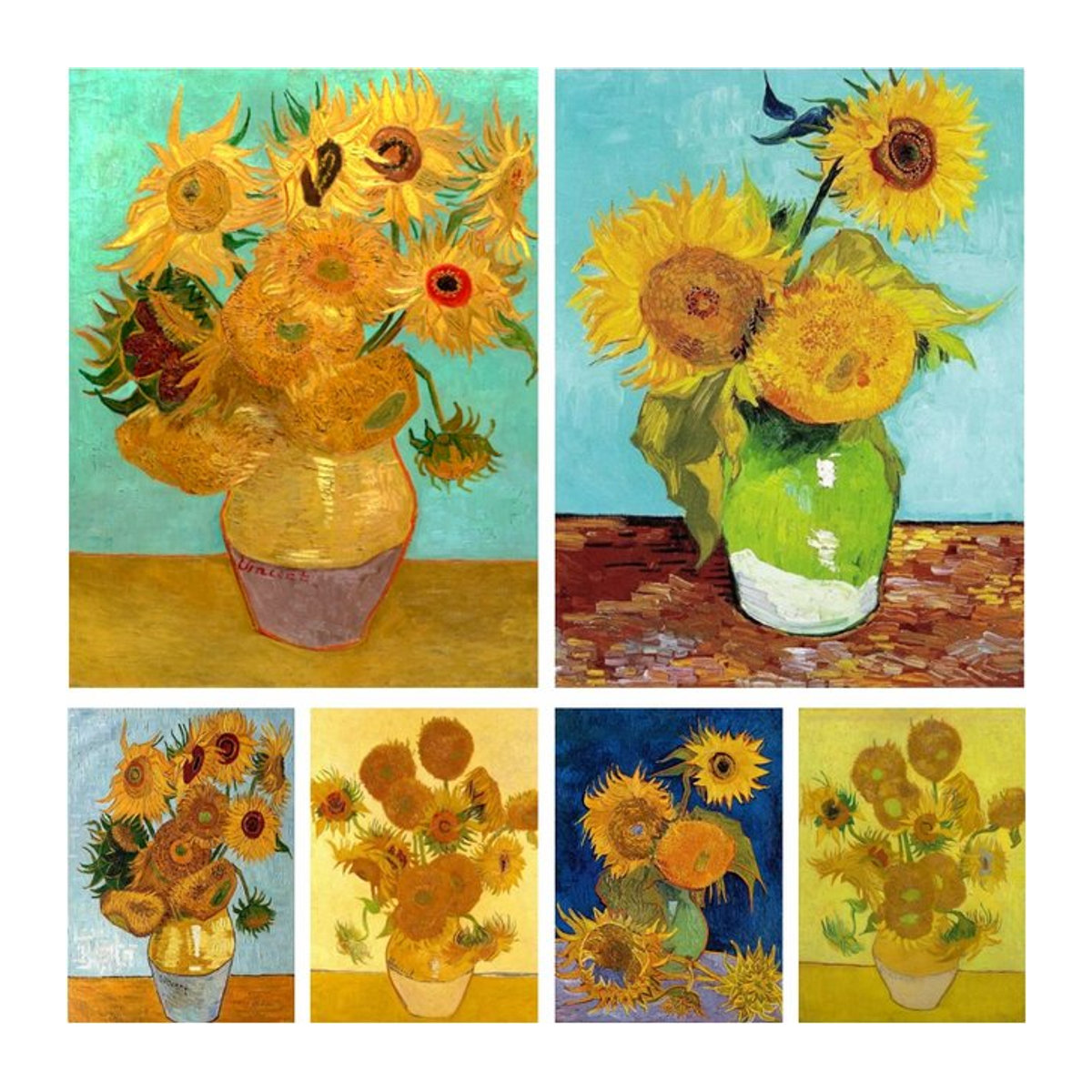 YUTTEE 5D DIY Diamantmalerei Set Van Gogh Sonnenblumen in Vase, Gelb, Mosaik Kreuzstich Set für Wandmontage - Bild 1