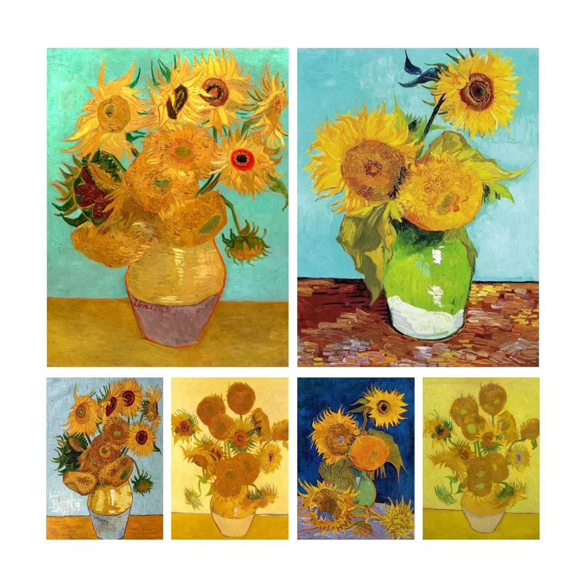YUTTEE 5D DIY Diamantmalerei Set Van Gogh Sonnenblumen in Vase, Gelb, Mosaik Kreuzstich Set für Wandmontage - Bild 4