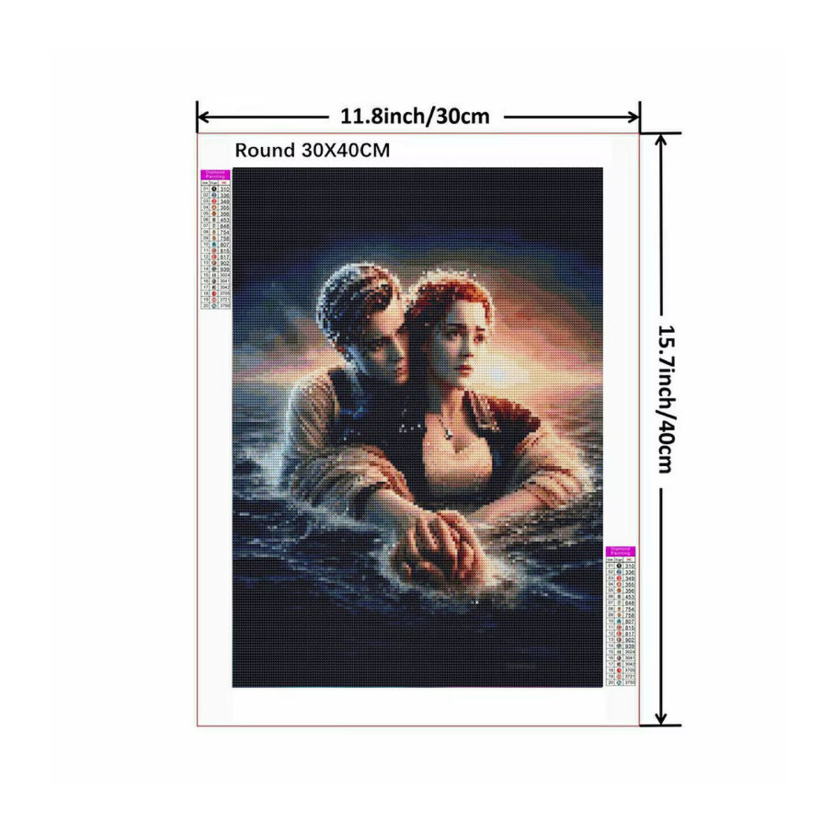 YUTTEE 5D DIY Diamantmalerei Titanic Jack und Rose Mosaik Set mit runden Steinen in Mehrfarbig - Bild 2