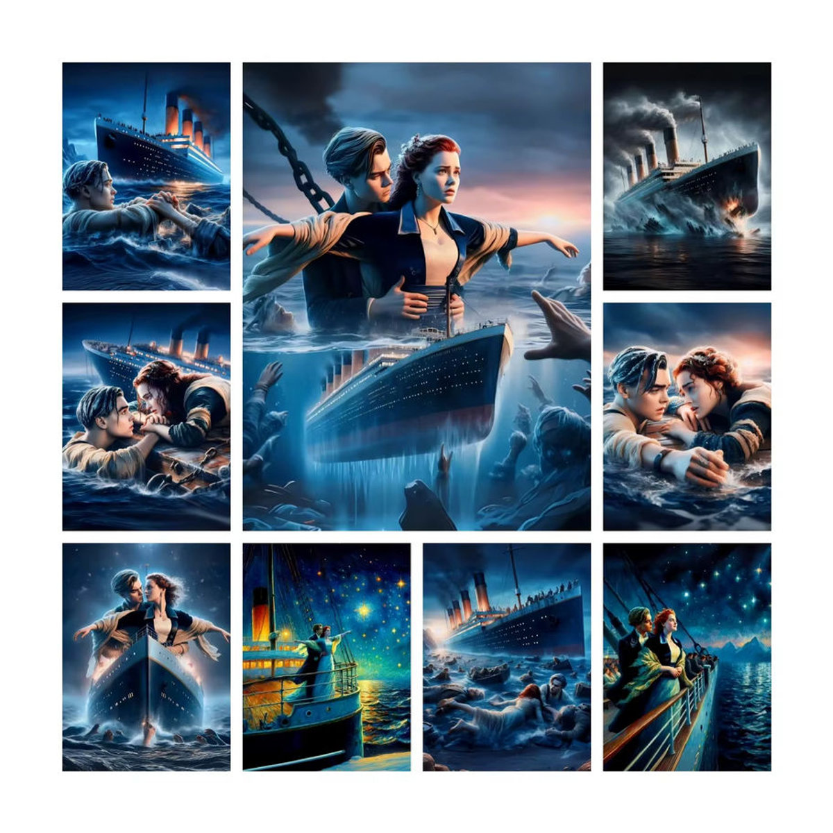 YUTTEE 5D DIY Diamantmalerei Titanic Jack und Rose Mosaik Set mit runden Steinen in Mehrfarbig - Bild 4
