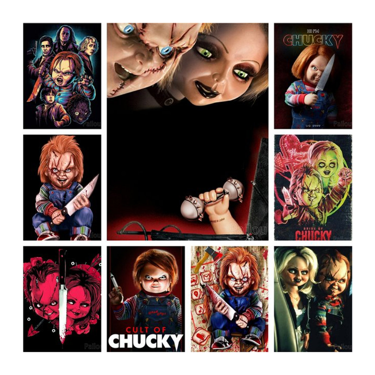 YUTTEE 5D DIY Diamond Painting Set Chucky Horror Clown Mosaik Kunst für Kinder in Mehrfarbig - Bild 1