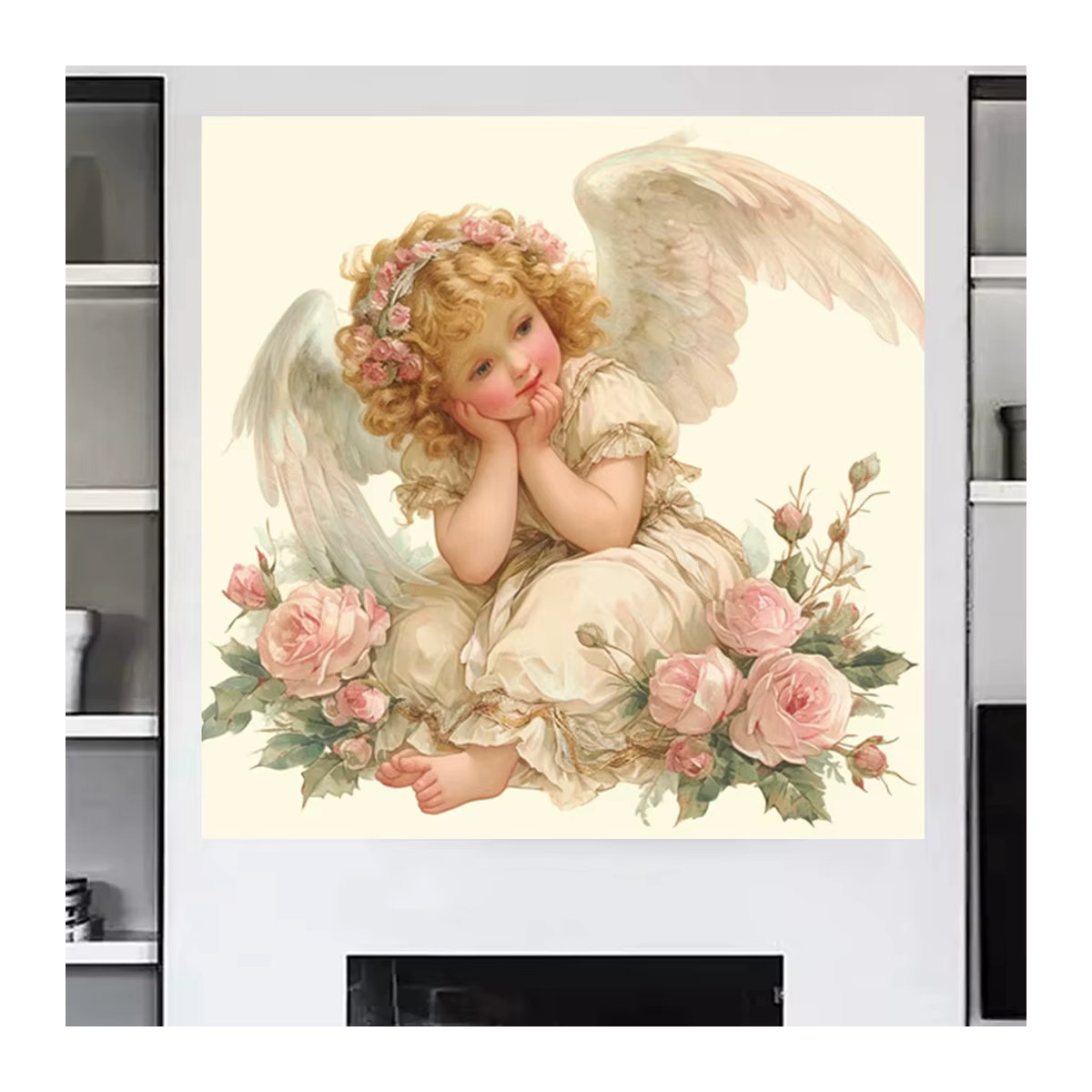 YUTTEE Diamant-Gemälde DIY Set mit Cartoon Engel Motiv, Mehrfarbig, Rund, Durchmesser: 30 cm - Bild 2