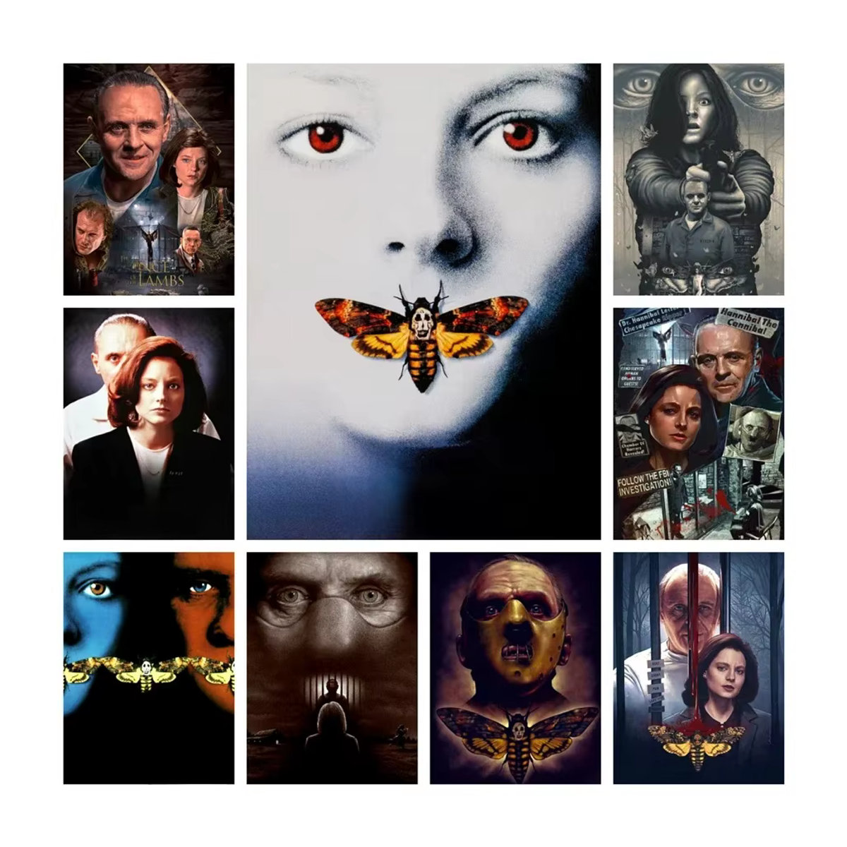 YUTTEE Diamantgemälde The Silence Of The Lambs Horrorfilm Mosaik Bild Mehrfarbig Rund - Bild 4