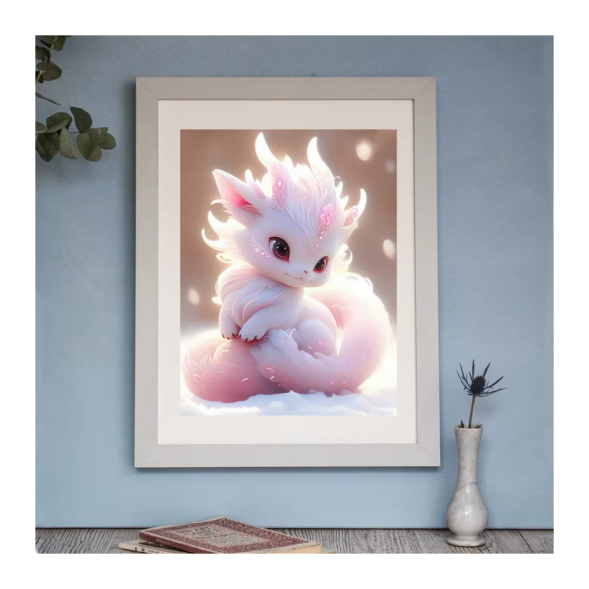 YUTTEE Diamantmalerei Set Bunter Cartoon Dinosaurier und Baby Drache als DIY Kreuzstich Kit für Wanddekoration in Mehrfarbig - Bild 2