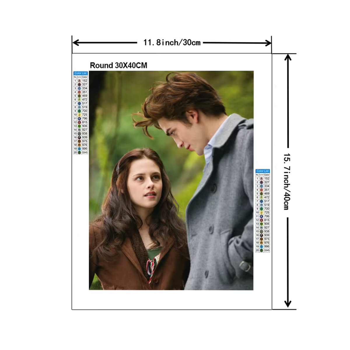YUTTEE Diamantmalerei Twilight Saga Motiv mit Robert Pattinson als Mosaik-Stickerei in Mehrfarbig - Bild 2