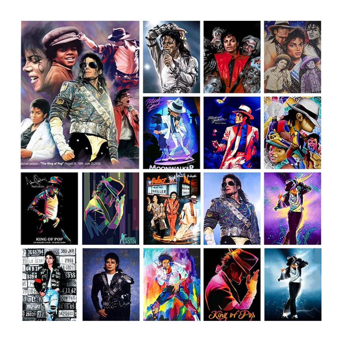 YUTTEE Diamond Painting Kit Michael Jackson Rund Mosaik Kunst Set Mehrfarbig - Bild 1