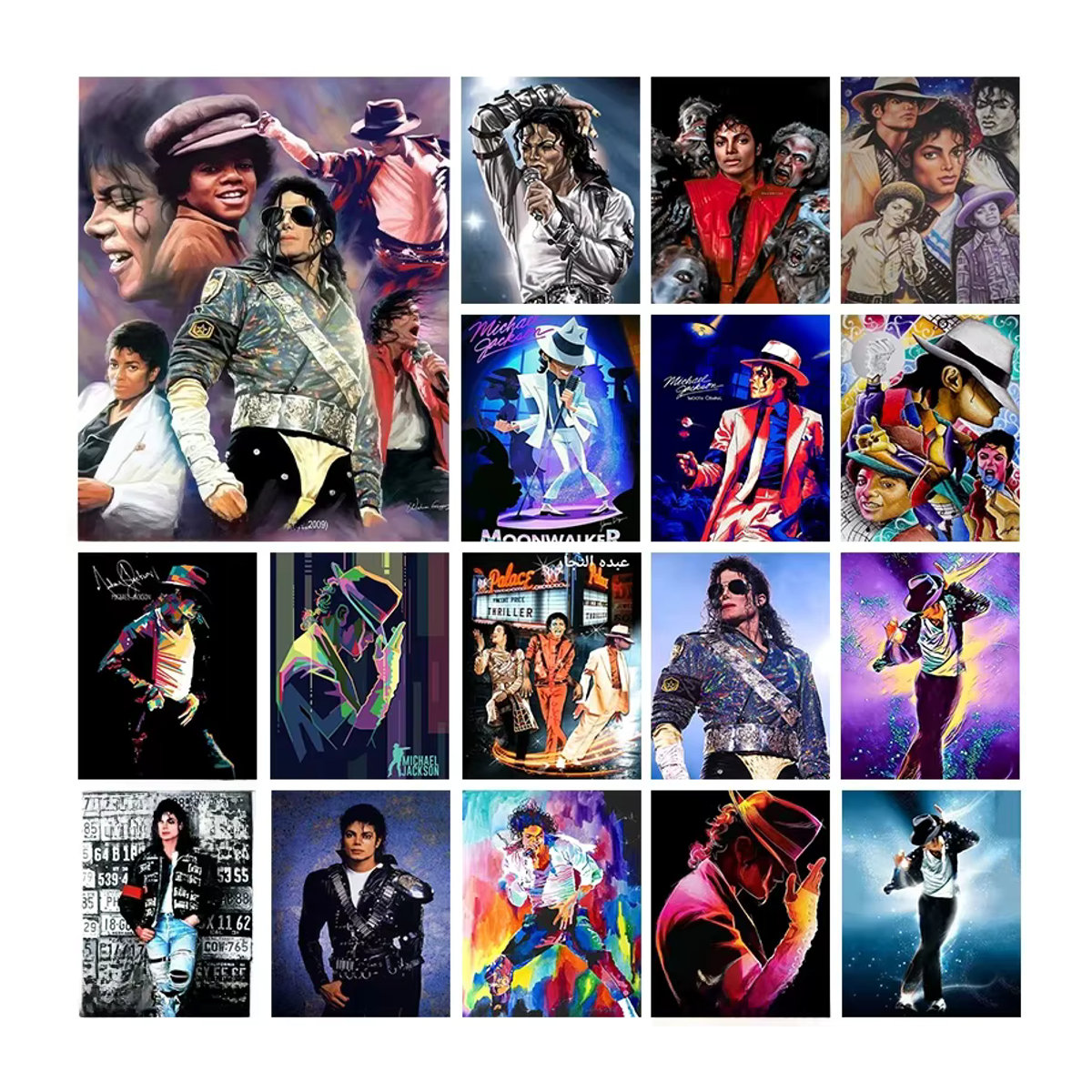 YUTTEE Diamond Painting Kit Michael Jackson Rund Mosaik Kunst Set Mehrfarbig - Bild 3
