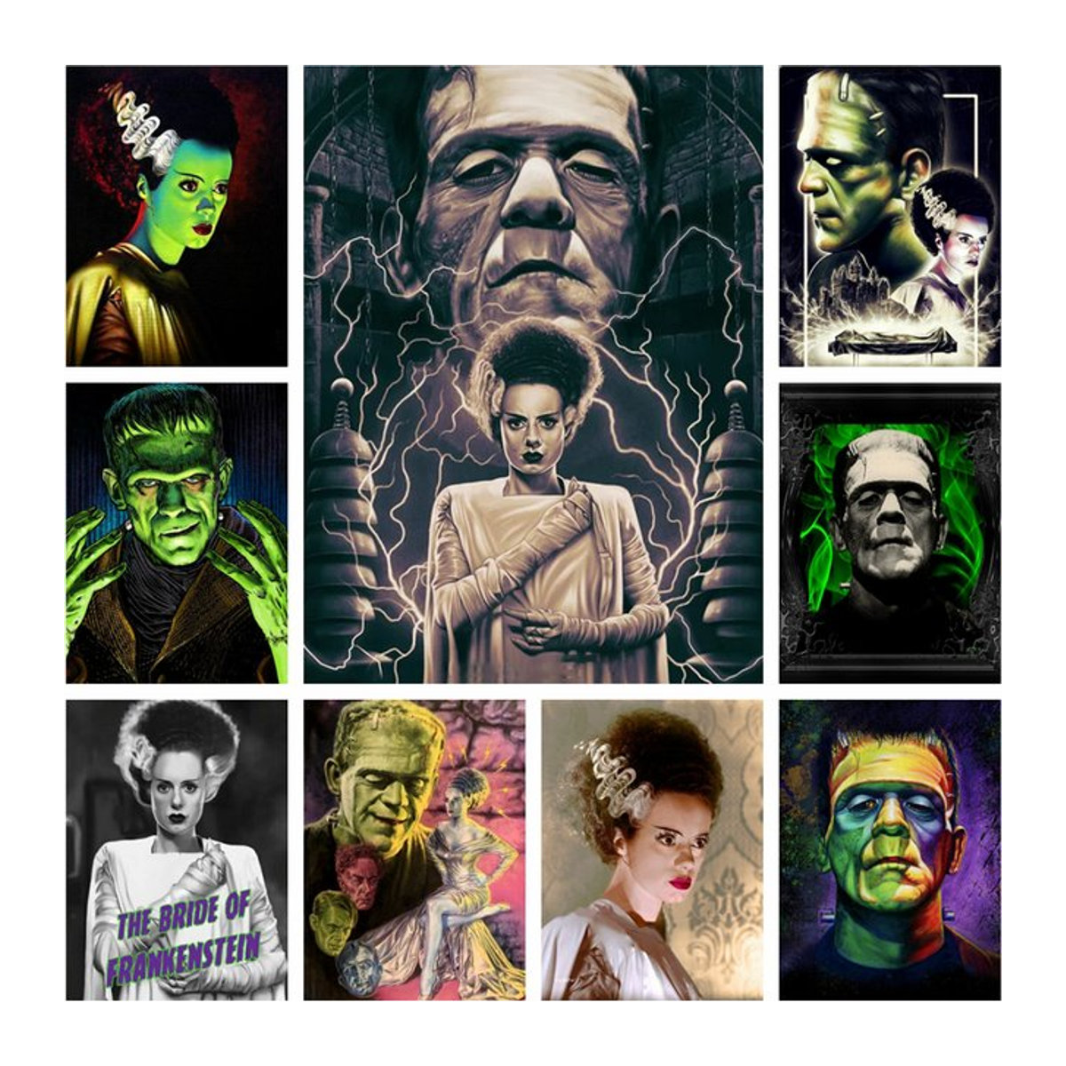 YUTTEE Diamond Painting Set Braut von Frankenstein Horror Film Motiv Mehrfarbig - Bild 1