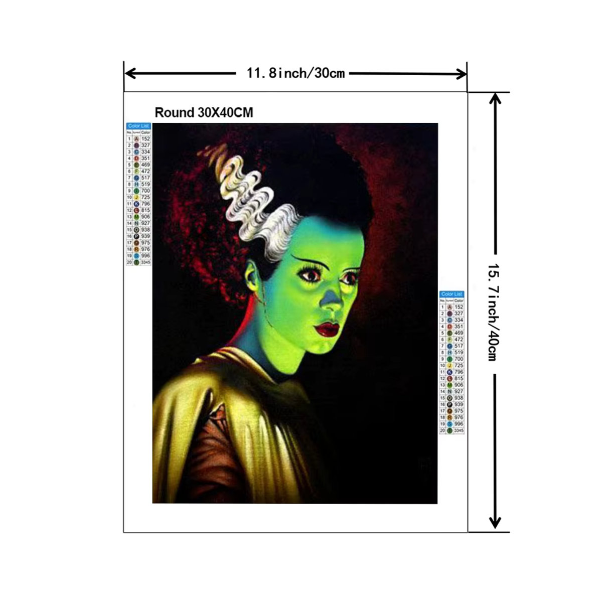 YUTTEE Diamond Painting Set Braut von Frankenstein Horror Film Motiv Mehrfarbig - Bild 2