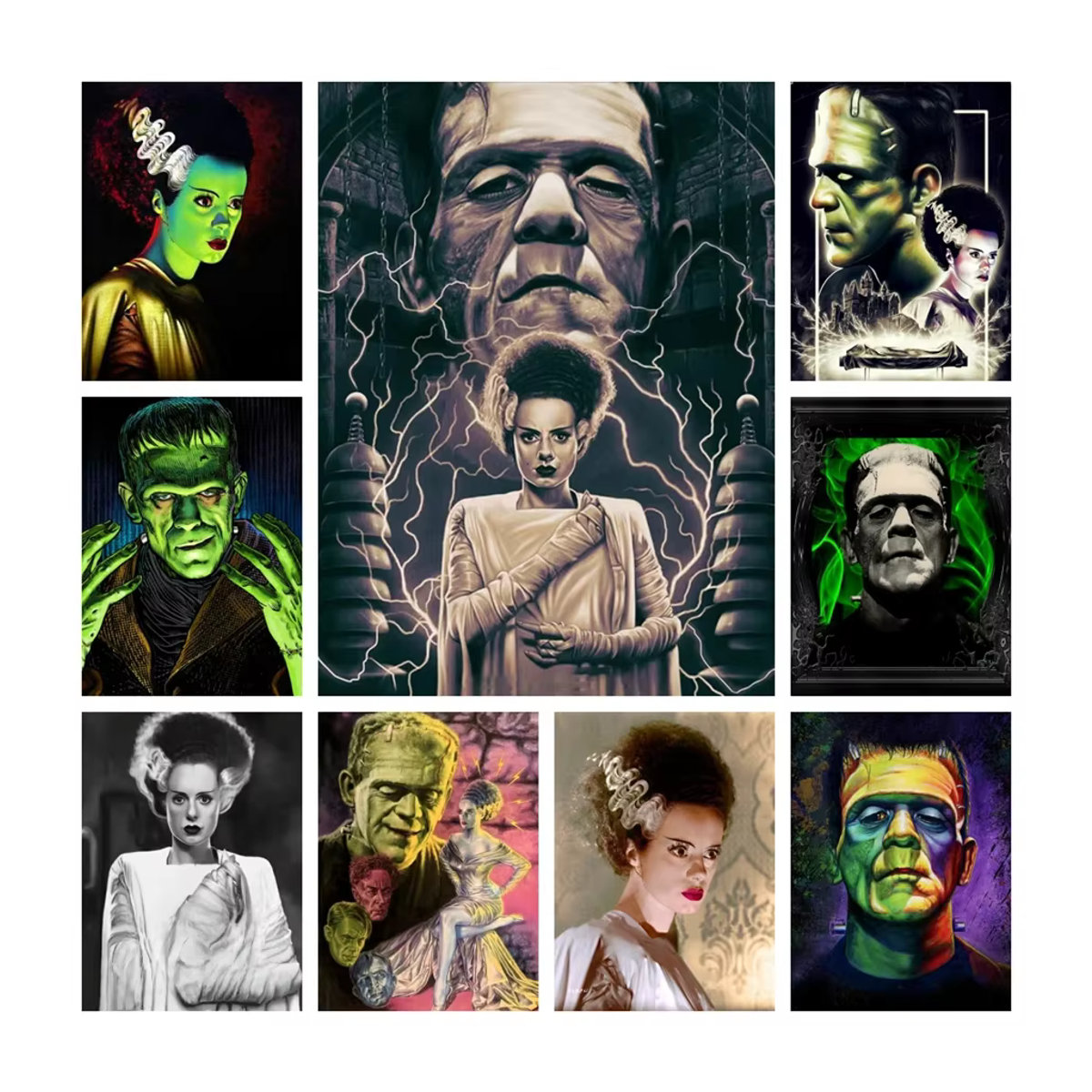 YUTTEE Diamond Painting Set Braut von Frankenstein Horror Film Motiv Mehrfarbig - Bild 3