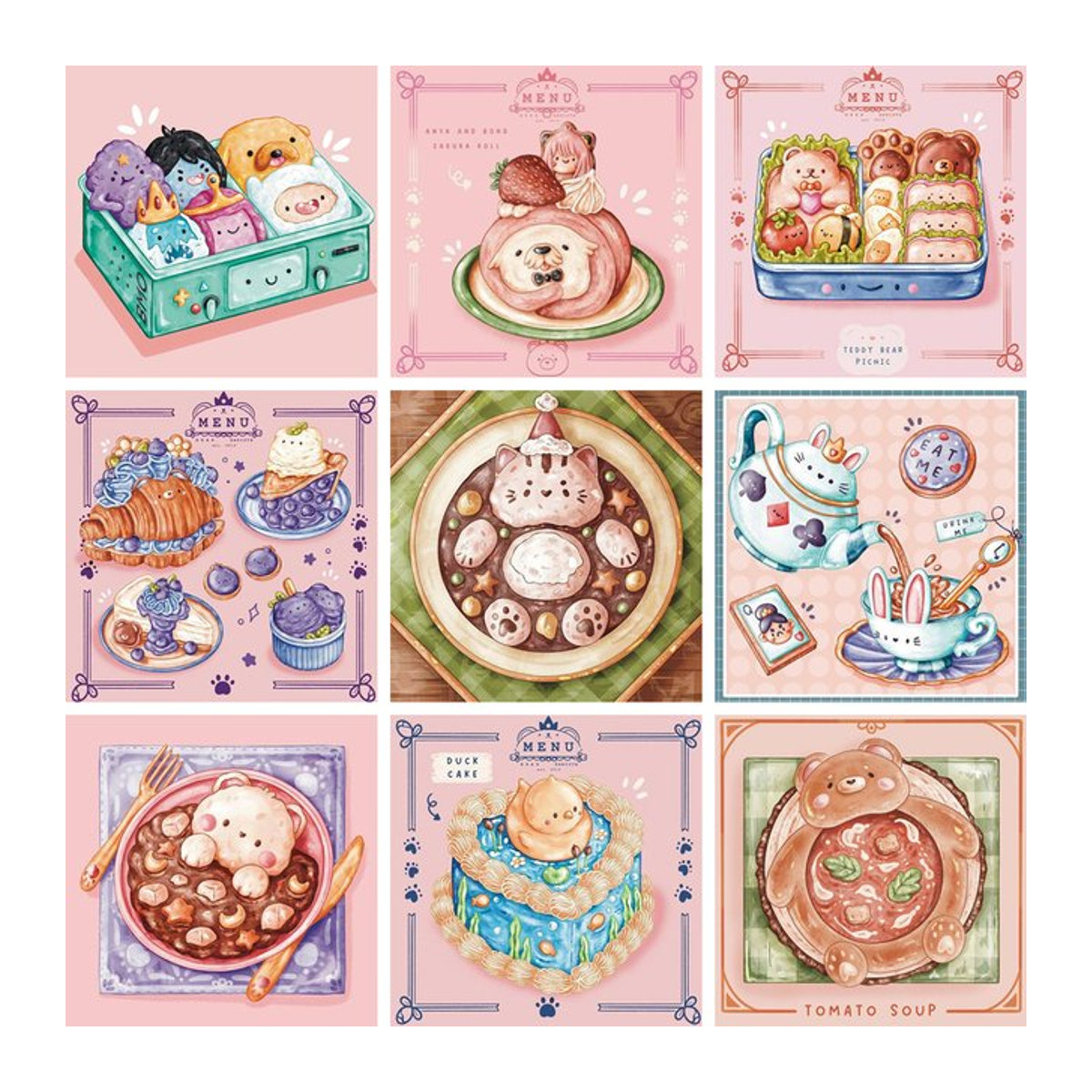 YUTTEE Diamond Painting Set Cartoon Tier Dessert Menü Mehrfarbig - Bild 1
