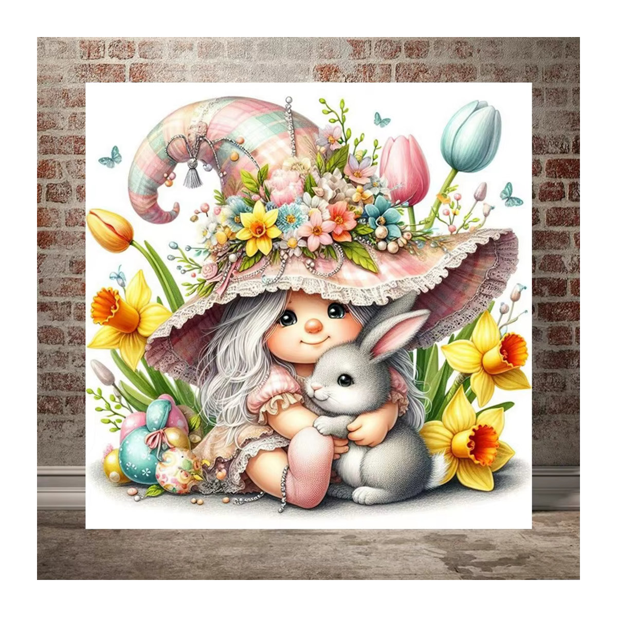 YUTTEE Diamond Painting Set Weihnachten Cartoon Motiv mit Blumen und mehrfarbigen Diamanten für Kinder und Home Dekoration - Bild 2