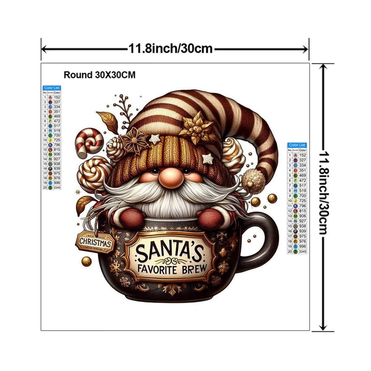 YUTTEE Diamond Painting Set Weihnachten Cartoon Motiv mit Blumen und mehrfarbigen Diamanten für Kinder und Home Dekoration - Bild 3