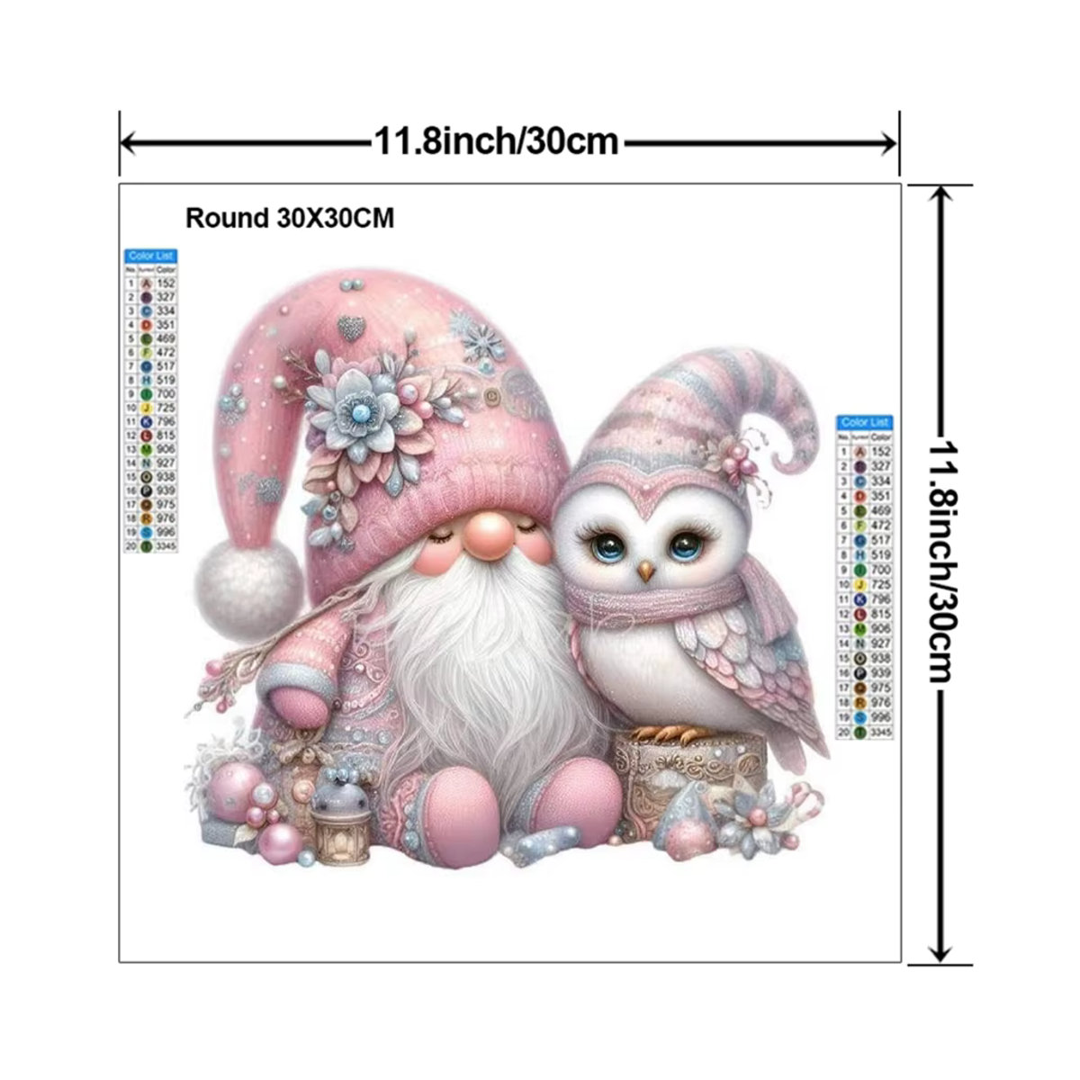 YUTTEE Diamond Painting Set Weihnachten Zwerg DIY Mosaik Stickerei Mehrfarbig Rund - Bild 2