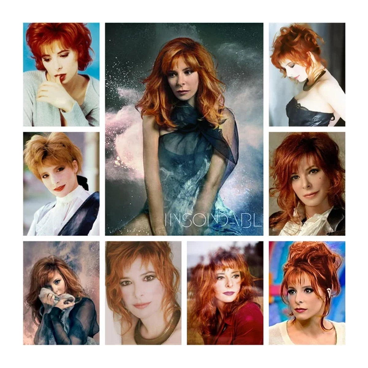 YUTTEE Mylene Farmer 5D Diamantgemälde Set zum Selbermachen mit Kreuzstich-Mosaik-Effekt - Bild 1