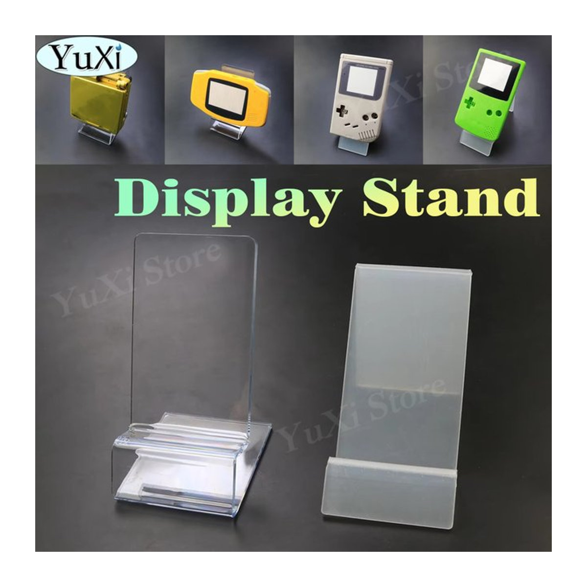 YuXi Tragbarer Display-Ständer für Gameboy Advance, GBA, GBP, GBC und Konsolen, Transparent, Kunststoff - Bild 1