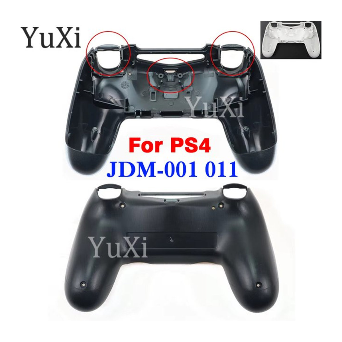 YuXi Unteres Gehäuse Shell für PS4 Wireless Gamepad Controller JDM JDS 001 010 011 in Schwarz oder Weiß - Bild 1