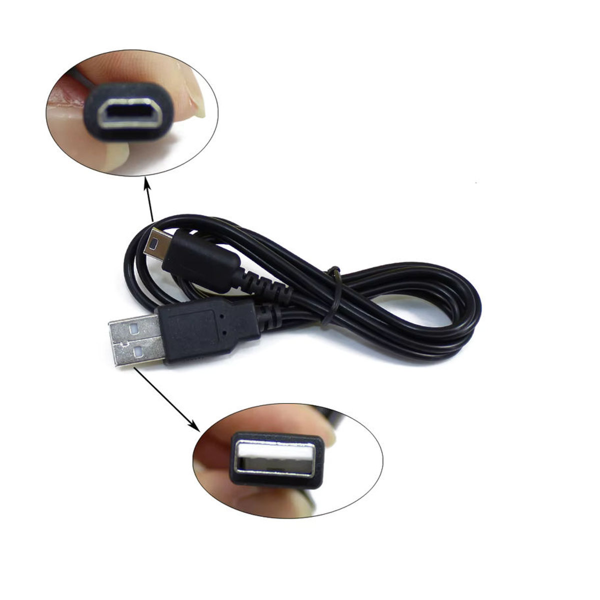 YuXi USB-Ladekabel für Nintendo DS Lite in Schwarz, 1,5 m Länge - Bild 3