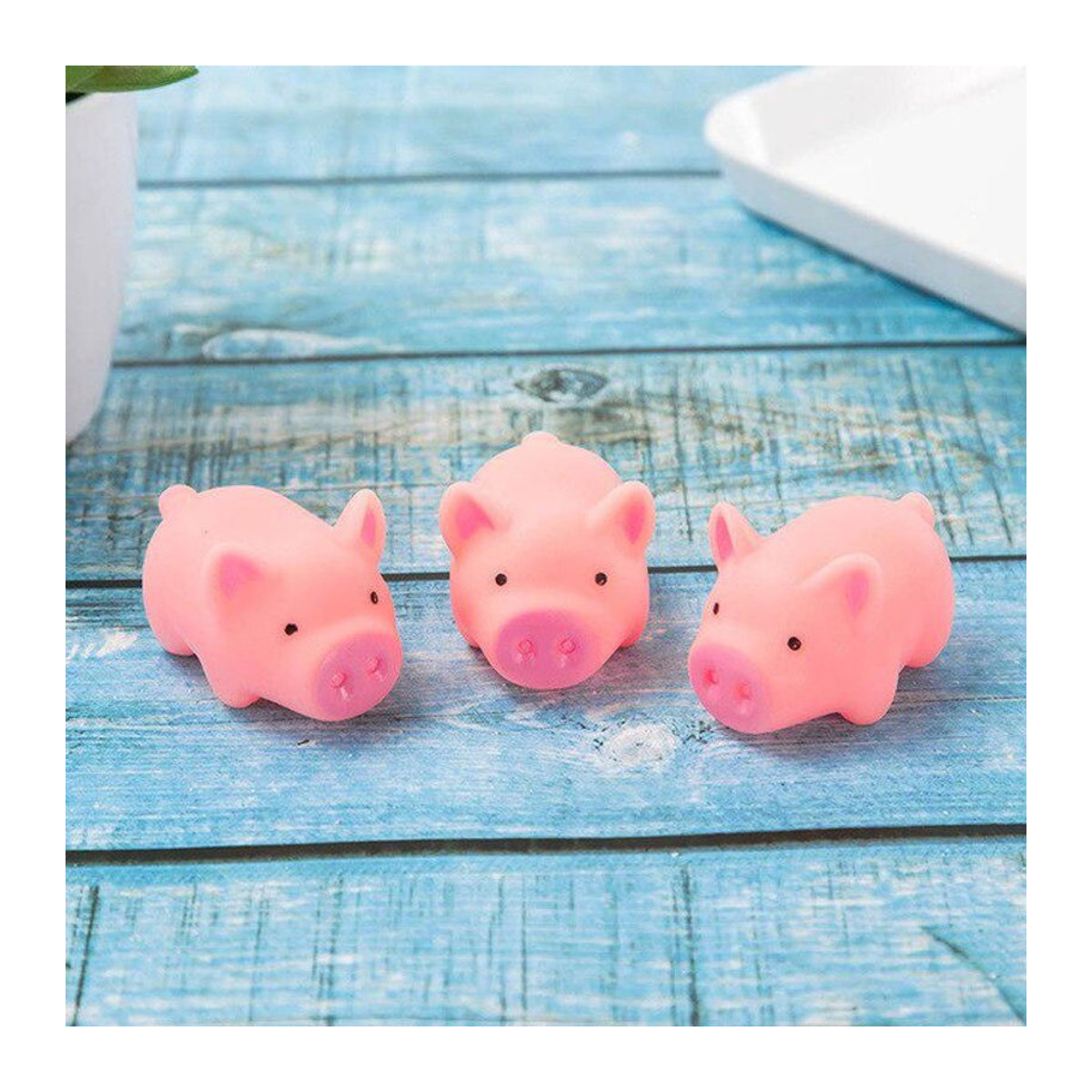 Yuyongzhi Hundespielzeug Rosa Quietschendes Gummi-Schwein für Hunde Höhe: 4,5 cm - Bild 1