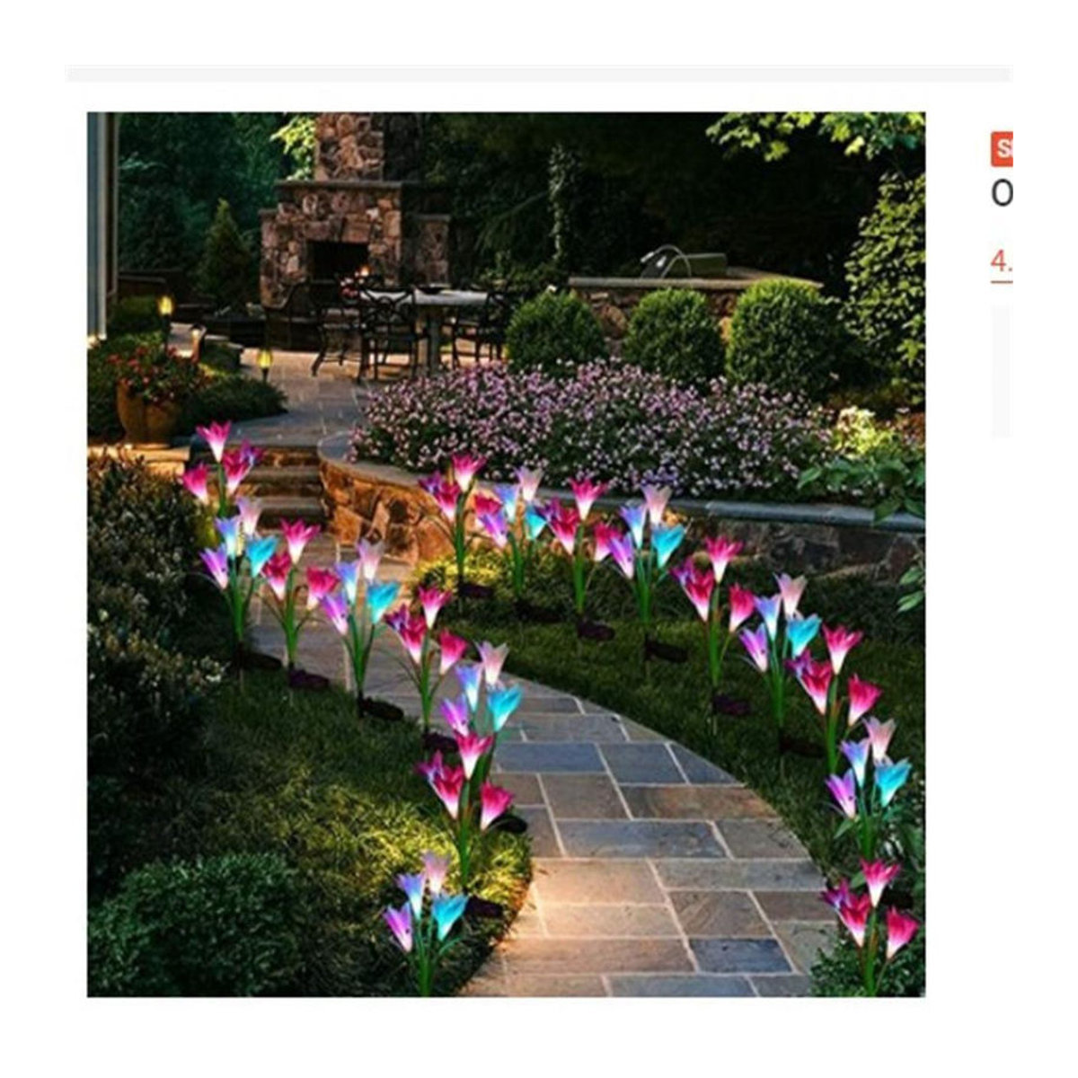 Yuyongzhi Solar Lily Bodenleuchte LED Wegeleuchte wetterfest IP65 Bunt - Bild 2
